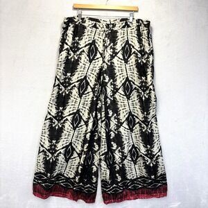 Da-Nang Boheme 100% Silk Wide Leg Pants Womens Large Boho Lightweight Breathable